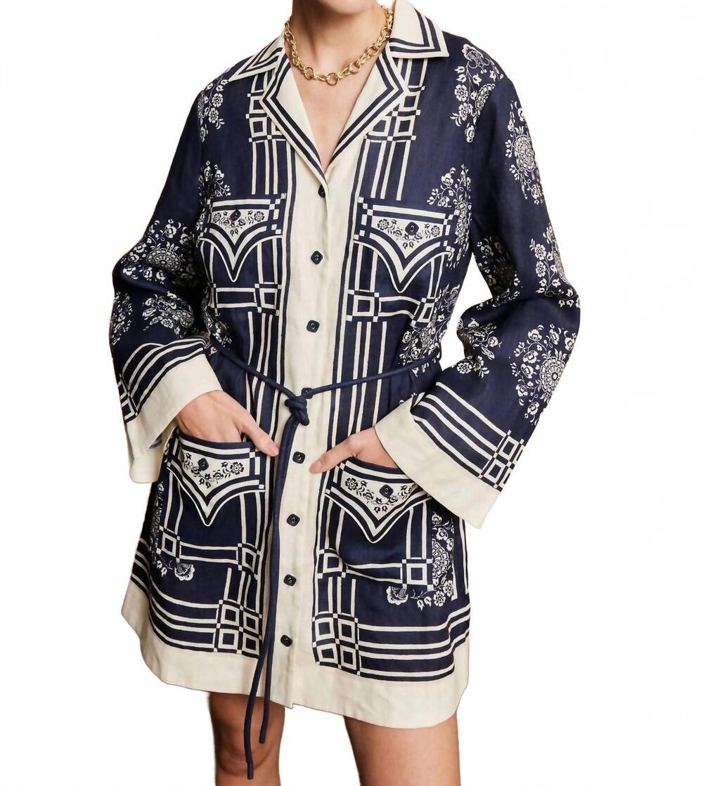 NEW ALEMAIS banderra mini dress in ink